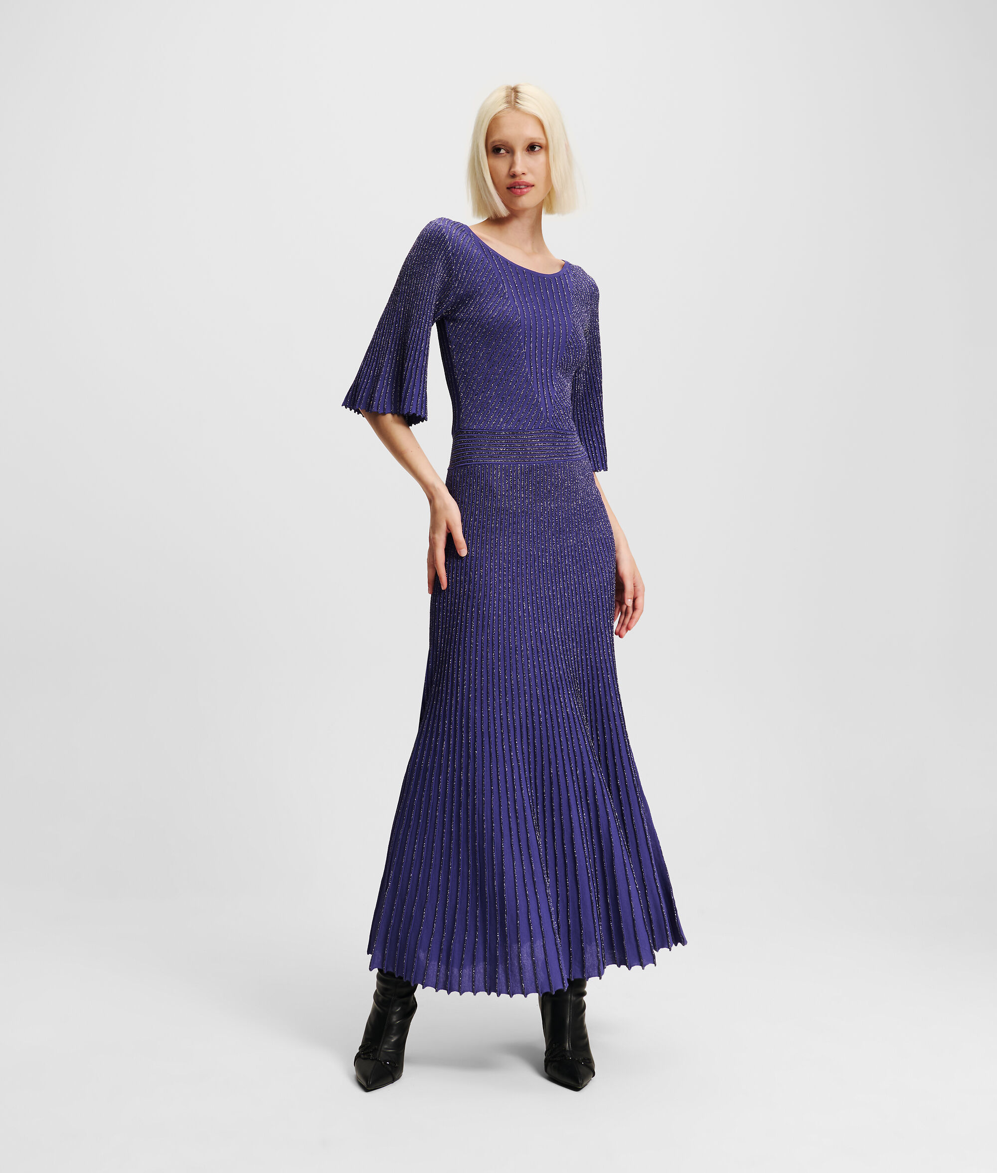 (image for) Gorgeous LUREX PLEATED KNIT DRESS